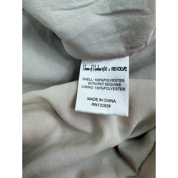 House of Harlow X Revolve Kristian Sequin Mini Dress Nude Black Size M - Picture 7 of 16